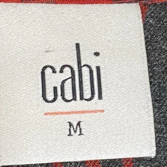 Cabi Top Womens Medium Red Black Plaid 1/2 Button Up Blouse Hi Low Festive Boho - Picture 11 of 16